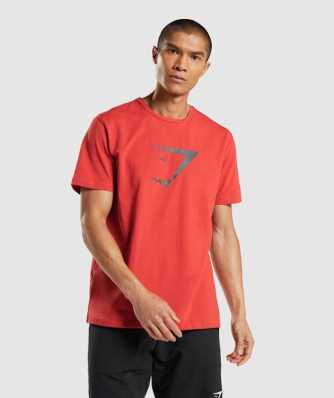 Men's Gymshark Sharkhead Infill T-Shirts Red | NZ 9HAYMD